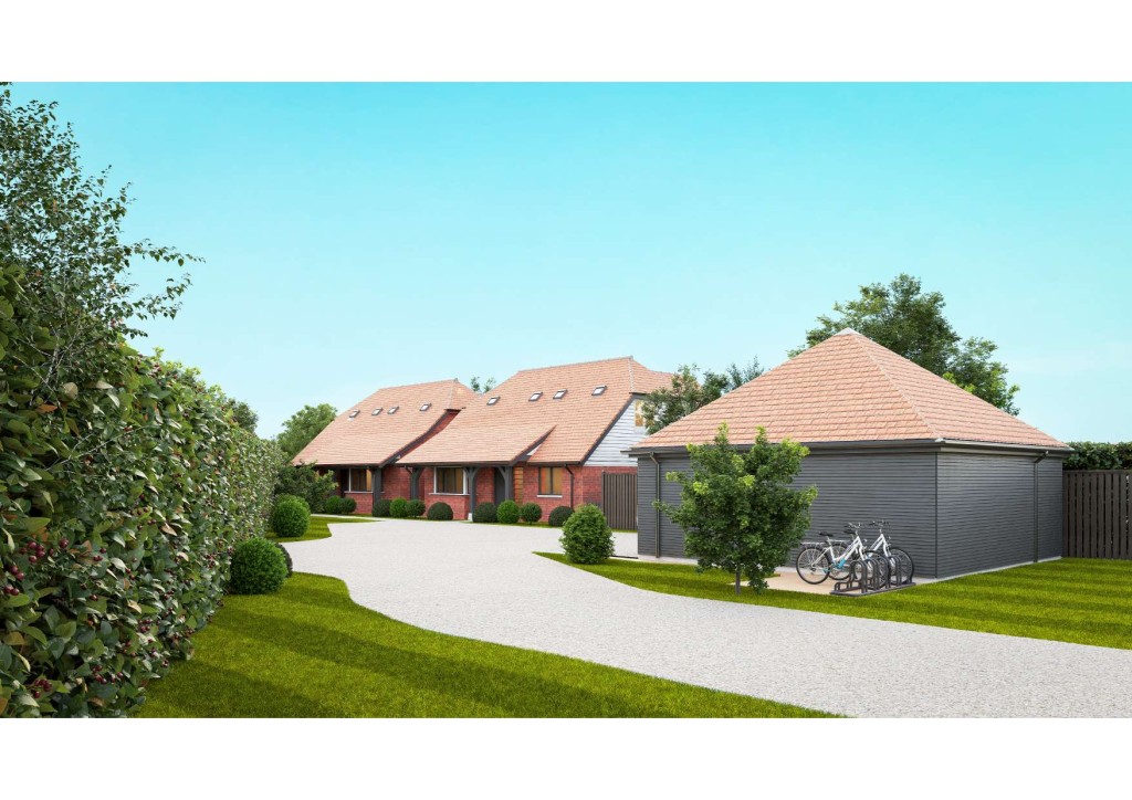 Lot: 89 - DEVELOPMENT OPPORTUNITY - PERMISSION FOR TWO DETACHED CHALET BUNGALOWS AND EXTENSION OF EXISTING DWELLING INTO CHALET BUNGALOW - CGI of proposed dwellings to rear